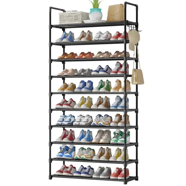 3–10 Tier Shoe Rack Organizer – Space-Saving Storage Shelf with Side Handles for Closet, Entryway & Bedroom