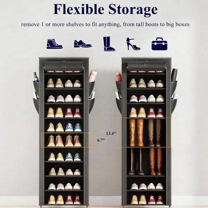 3–10 Tier Shoe Rack Organizer – Space-Saving Storage Shelf with Side Handles for Closet, Entryway & Bedroom